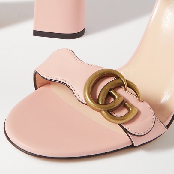 Gucci GG Marmont Block Heel Sandal in Perfect Pink NEW IN BOX - Picture 6 of 9